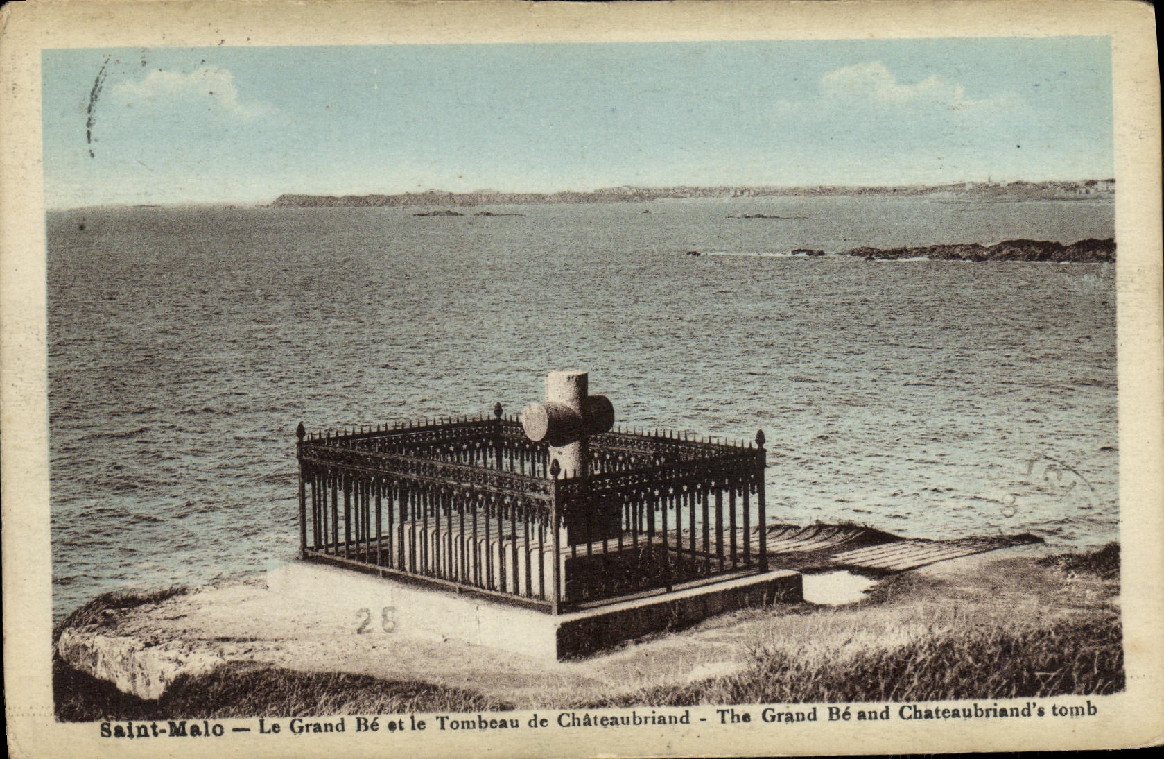 VINTAGE POSTCARD Holy Malo the Large Be and the Tomb of Chateaubriant