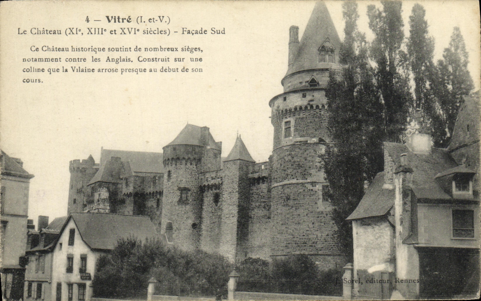 CPA Vitre Le Chateau Facade Sud