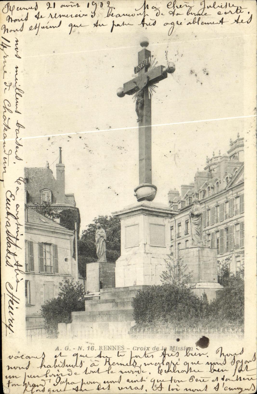 CPA Rennes Croix de la Mission