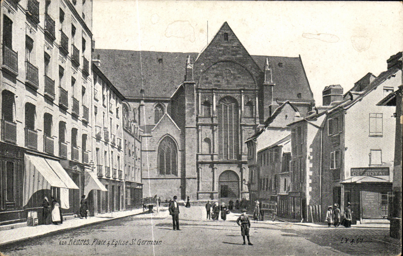 CPA Rennes Place Eglise St Germain