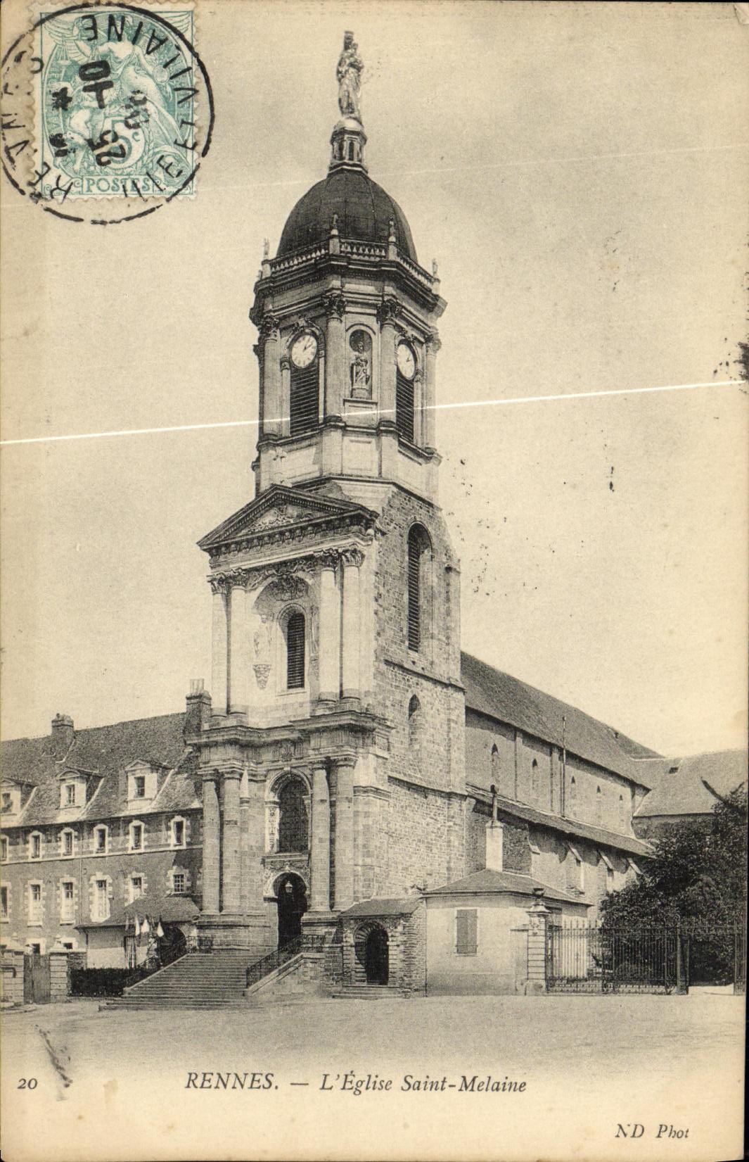CPA Rennes L Eglise Saint Melaine