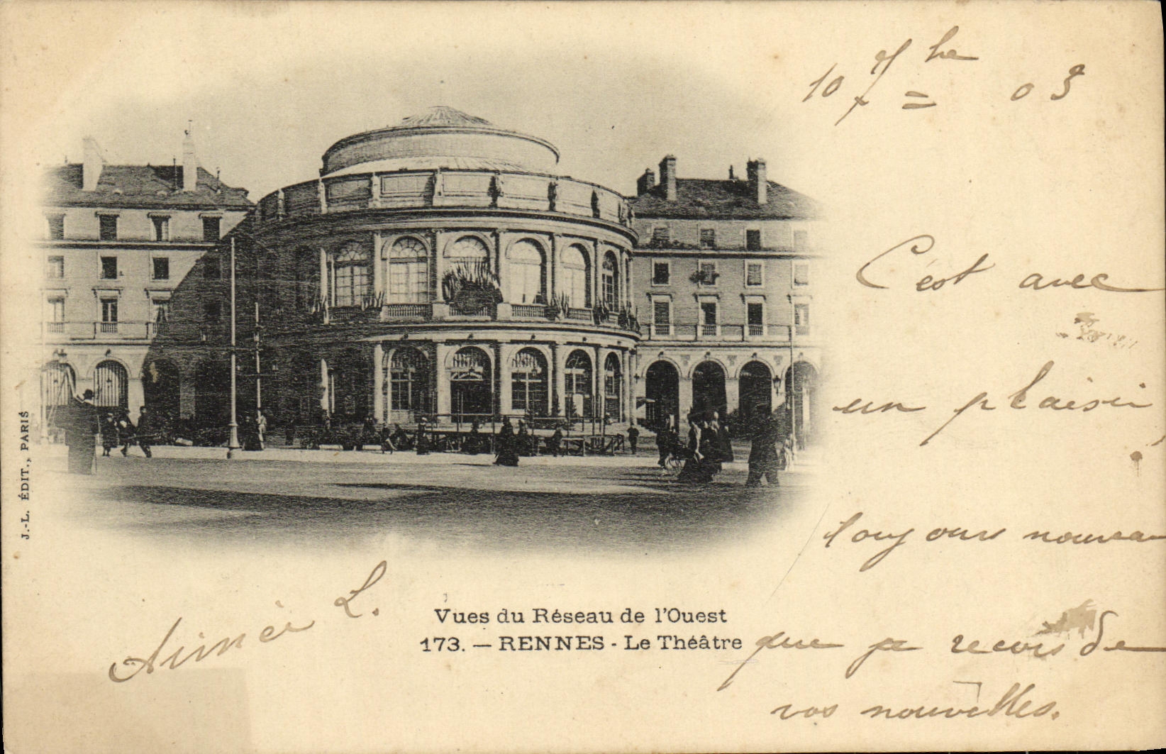 CPA Vues du Reseau de l Ouest Rennes Le Theatre