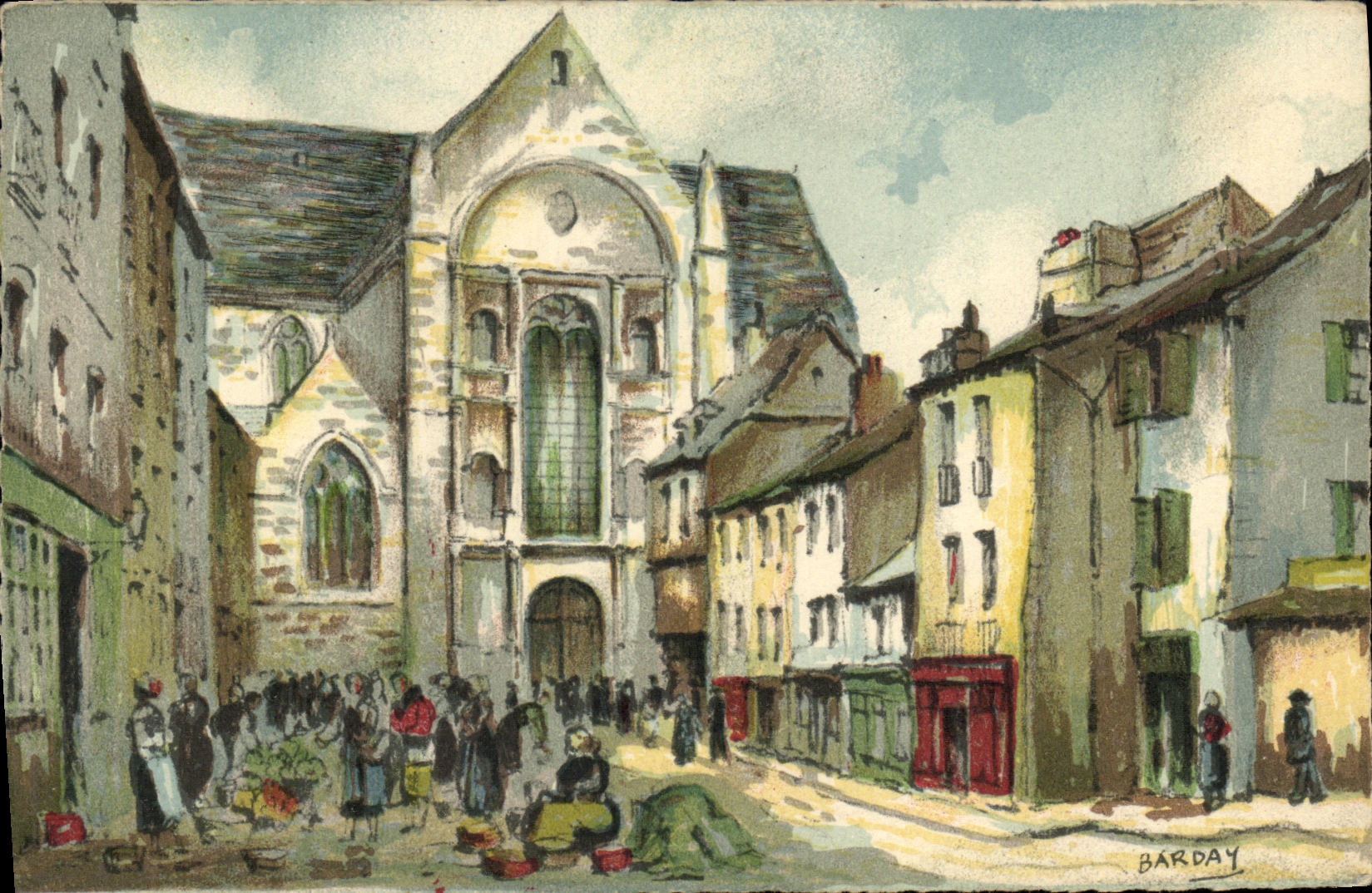 CPA Rennes L Eglise et la Place St Germain