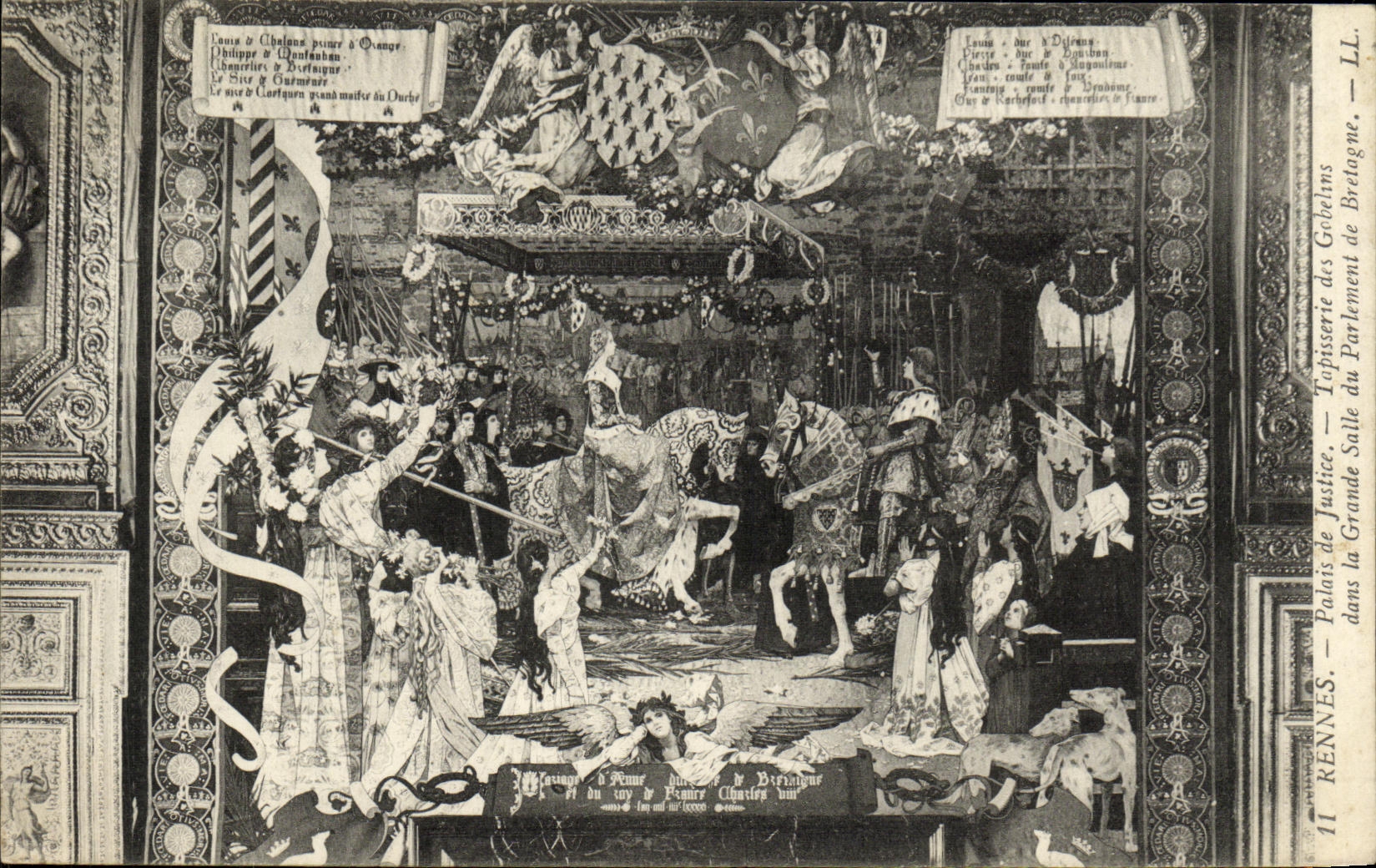 CPA Rennes Palais de Justice Tapisserie des Gobelins dans la grande salle du parlement de Bretagne