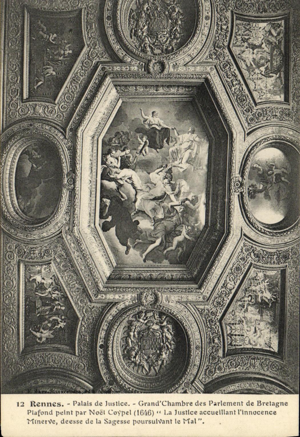 CPA Rennes Palais de Justcie Grand Chambre des Parlement de Bretagne plafond peint par Noel Coypet