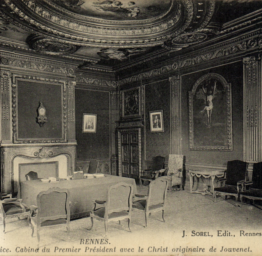 CPA Rennes Cabine du Premier President avec le Christ originaire de Jouvenel
