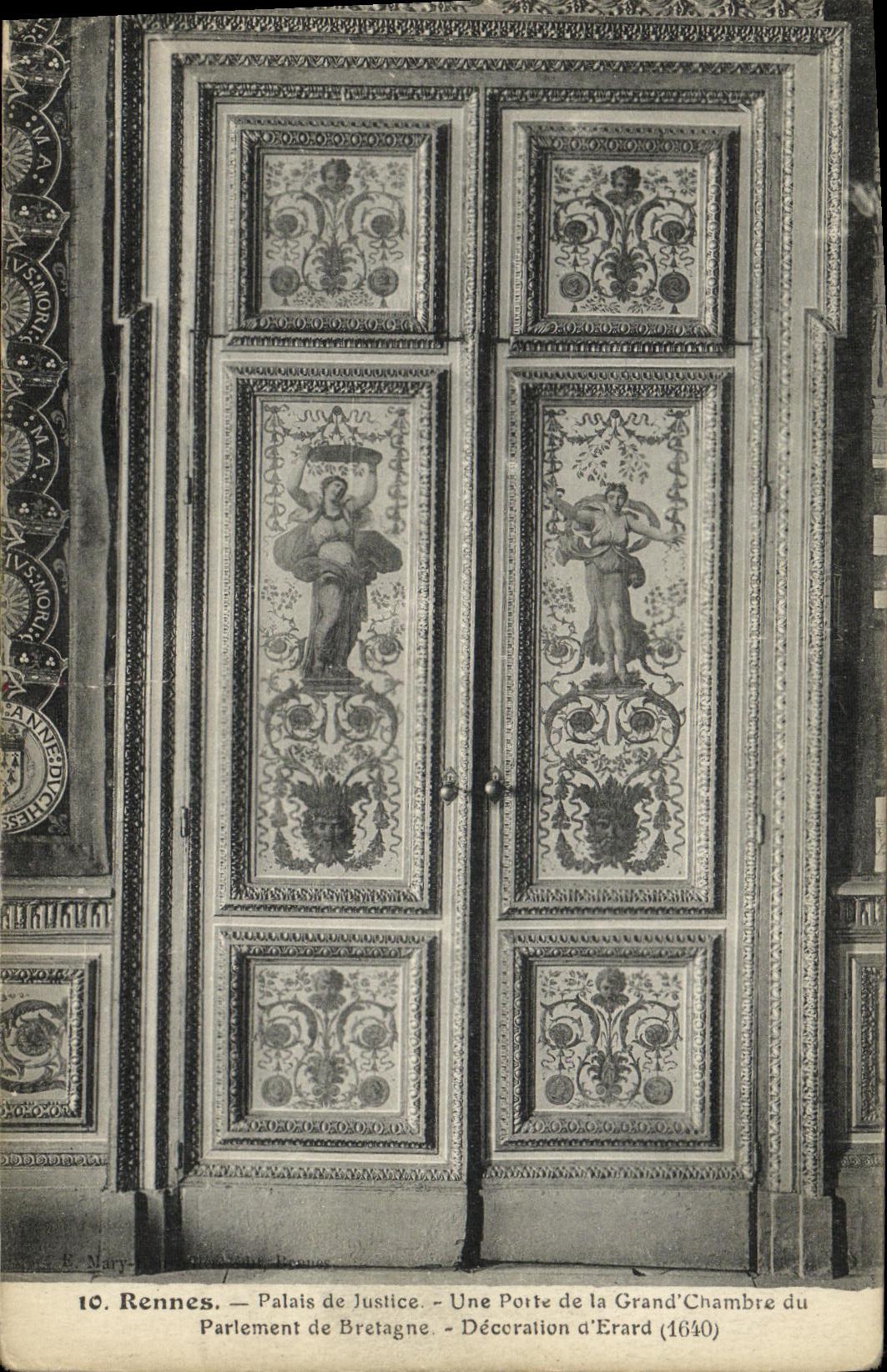 CPA Rennes Palais de Justice une Porte de la Grand Chambre du Parlement de Bretagne Decration a Erard