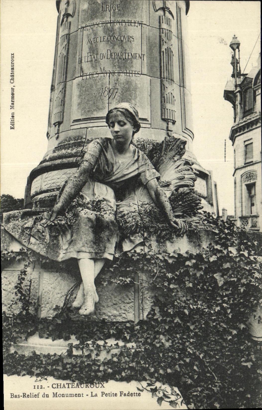 CPA Chateauroux Bas Relief du Monument La Petite Fadette