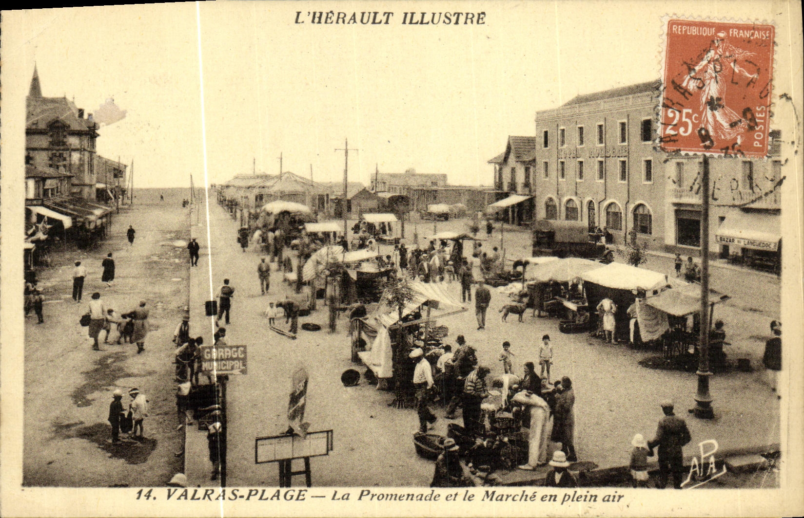 CPA Valras Plage La Promenade et le Marche en plein air
