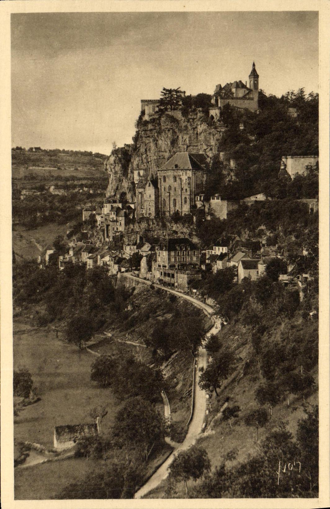CPA Rocamadour Vue prise de la Route de l Hospitalet