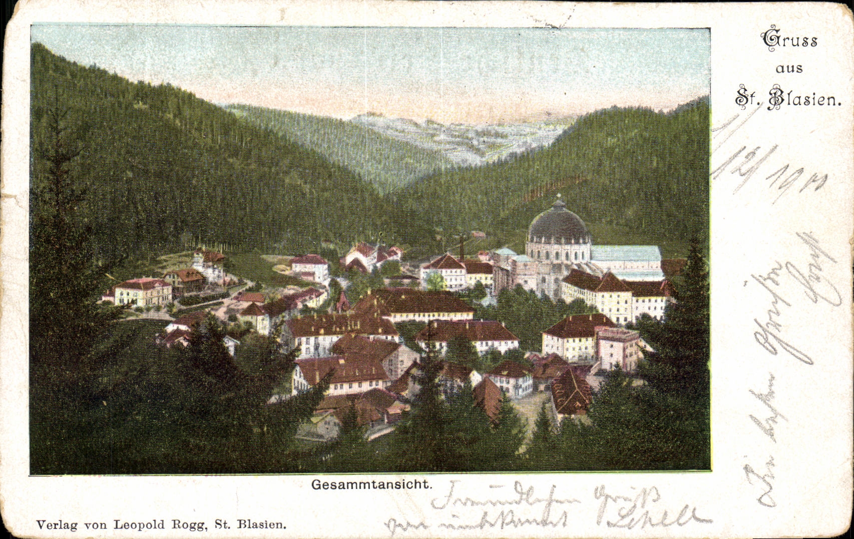 VINTAGE POSTCARD Gruss aus St Blasien