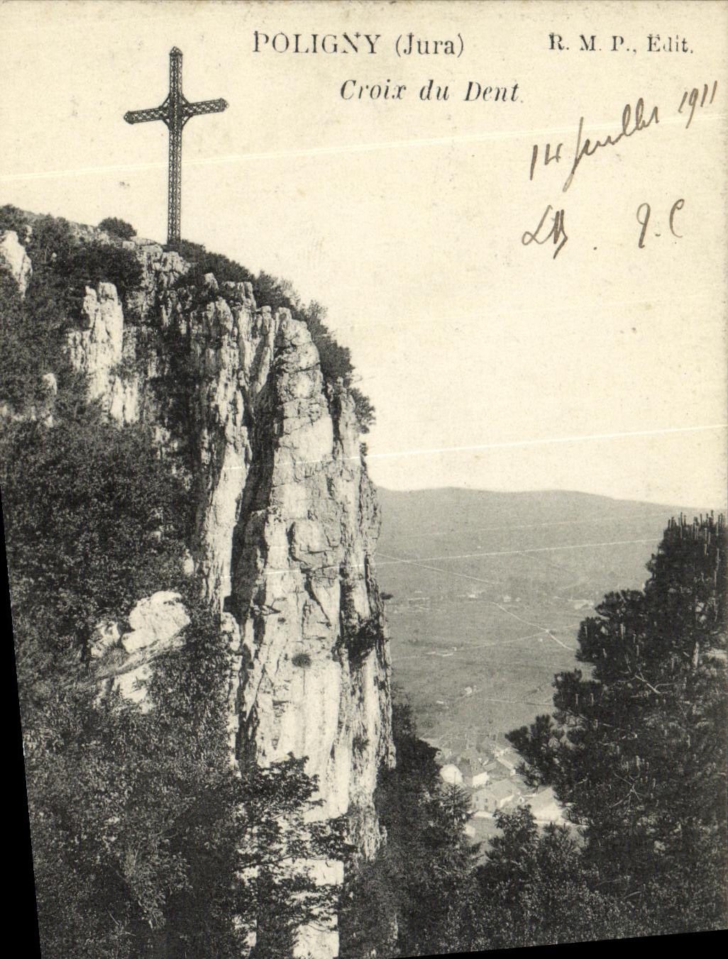 VINTAGE POSTCARD Poligny Cross of the Tooth