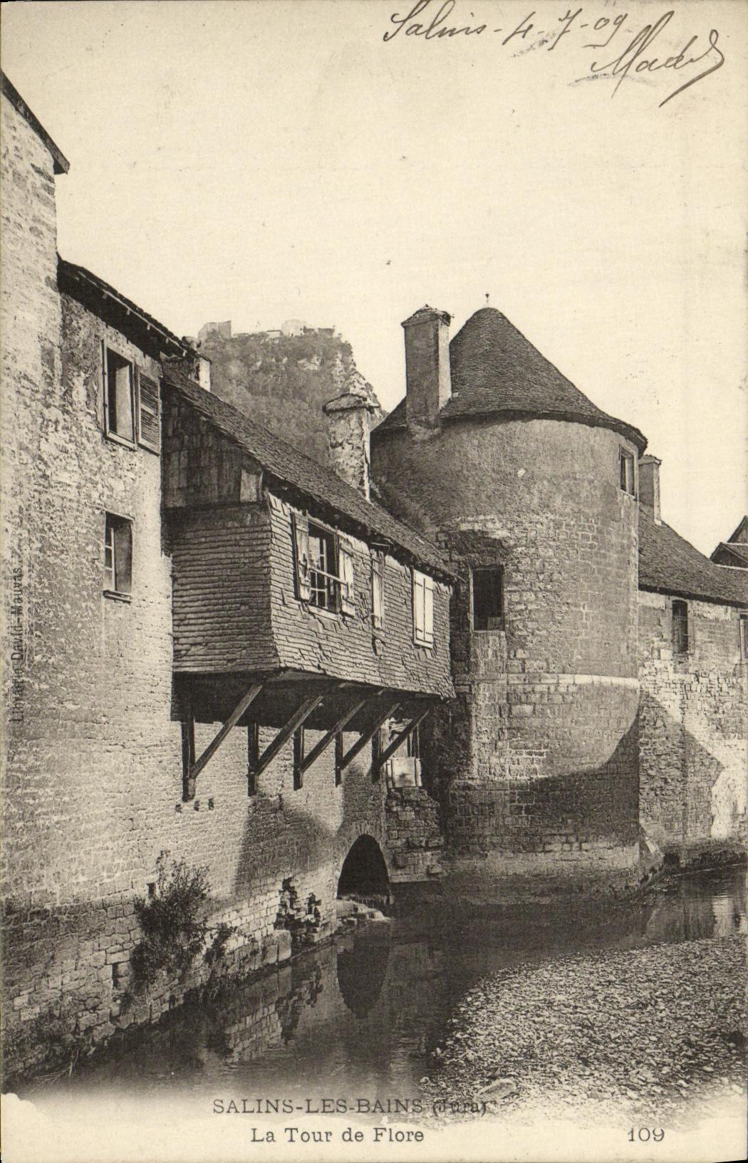 VINTAGE POSTCARD Saline les Bains the Tower of Flora