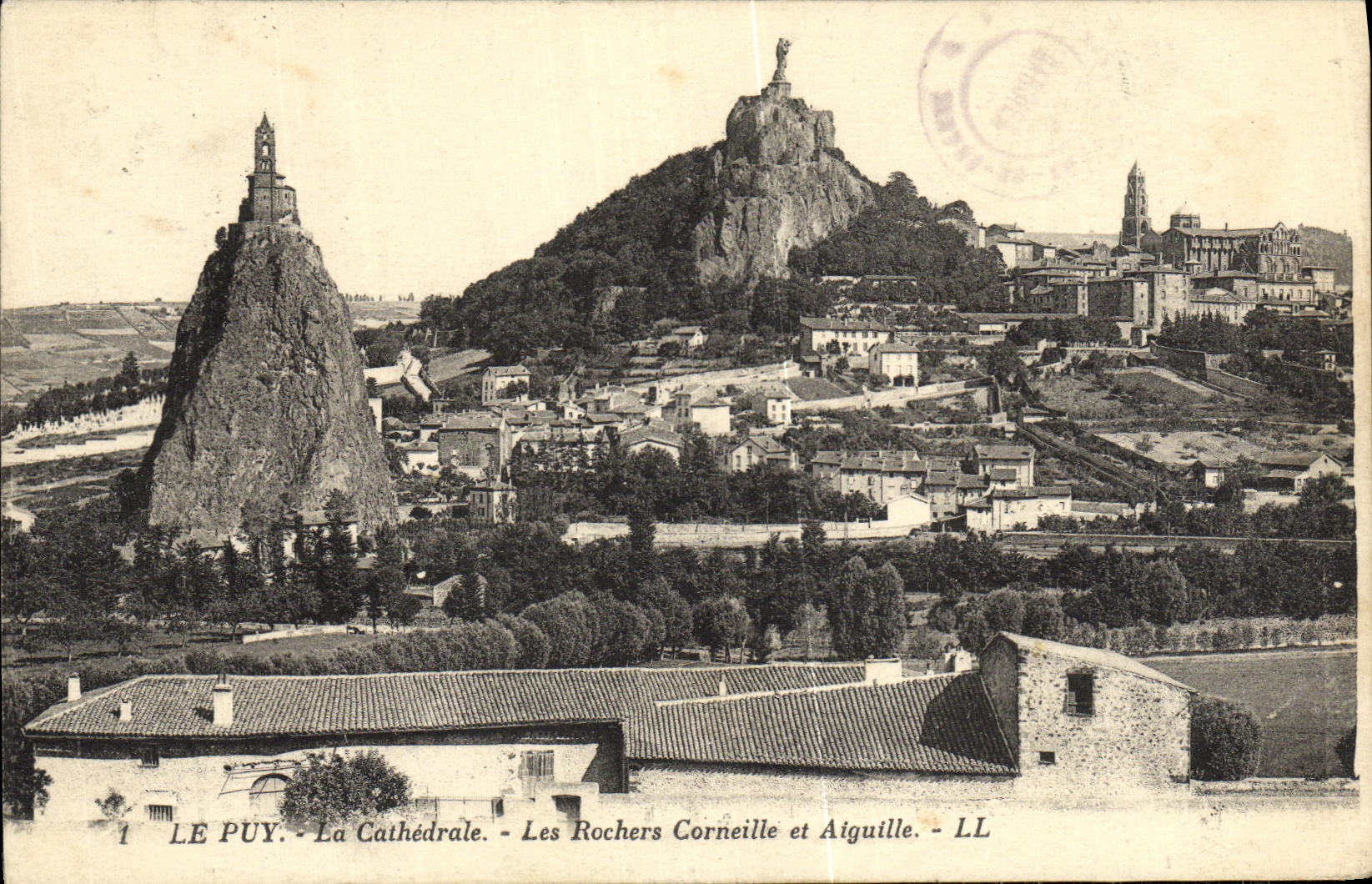 VINTAGE POSTCARD Puy the Cathedral the Rocks Crow and Switches