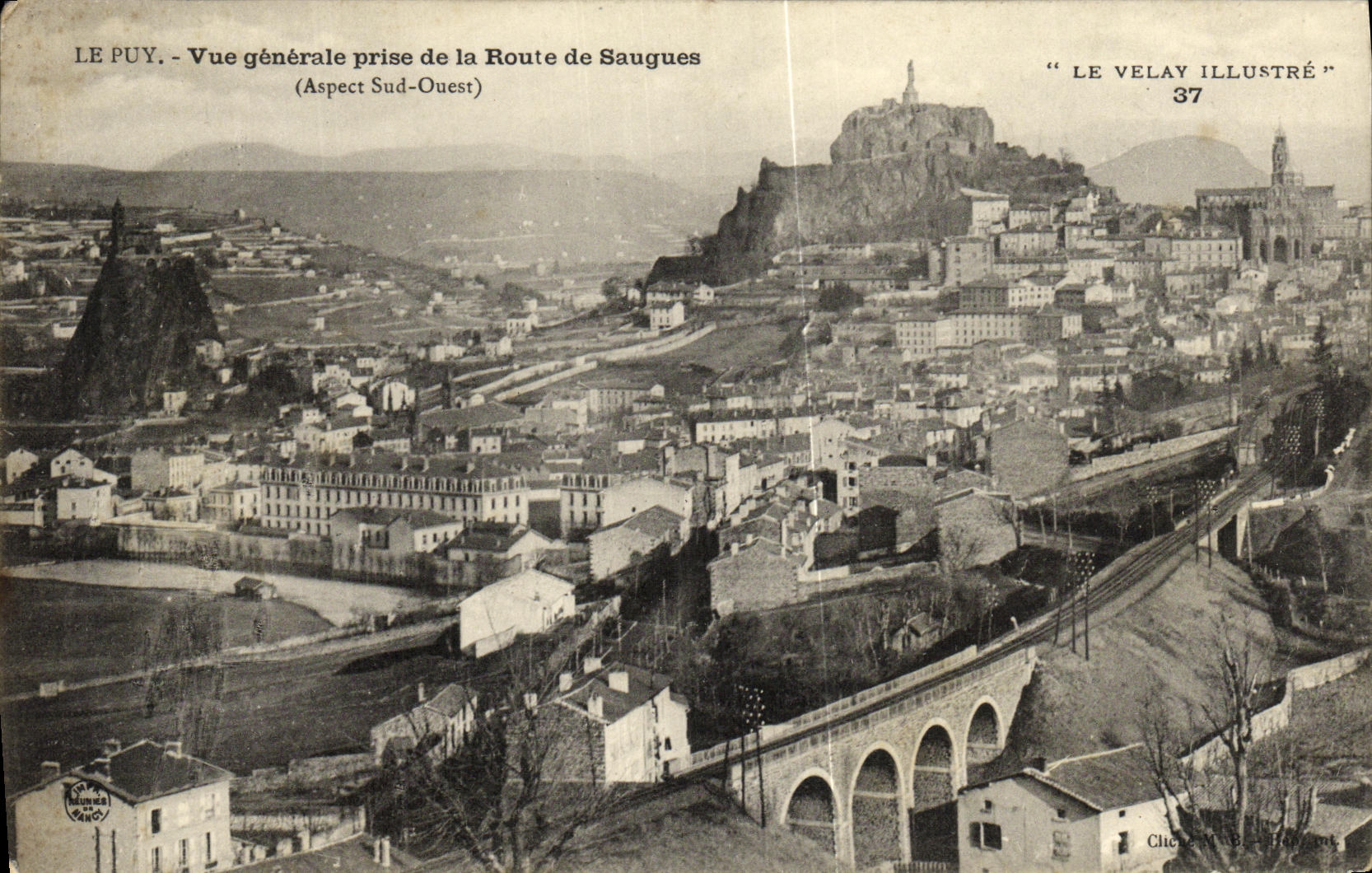 VINTAGE POSTCARD Puy View Taken of the Road of Saugues