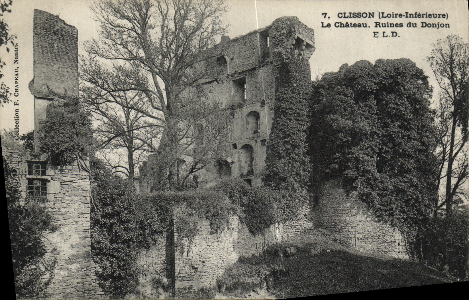 POSTAL Clisson de la VENDIMIA las ruinas del castillo de la subsistencia