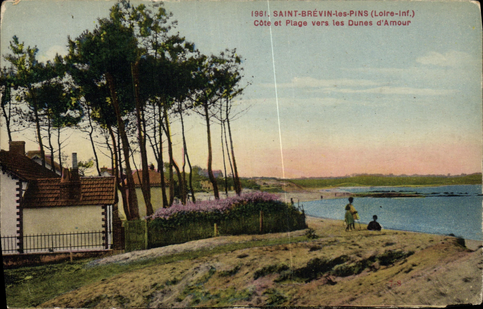 POSTAL Saint Brevin de la VENDIMIA que los pinos dimensionan y playa hacia el amor de las dunas D