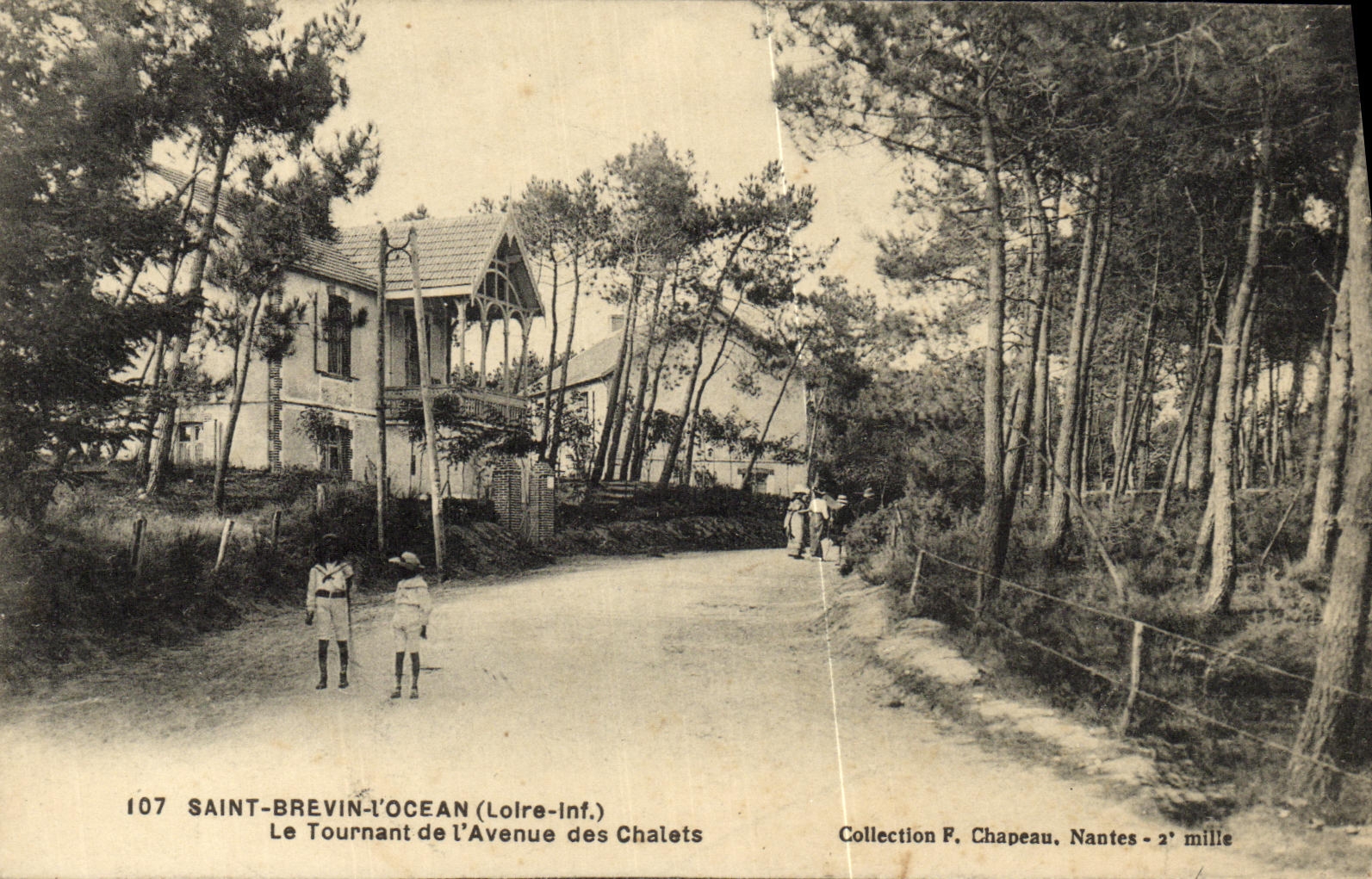 POSTAL Brevin santo L oceano de la VENDIMIA el torneado de L avenida de las cabanas del pais