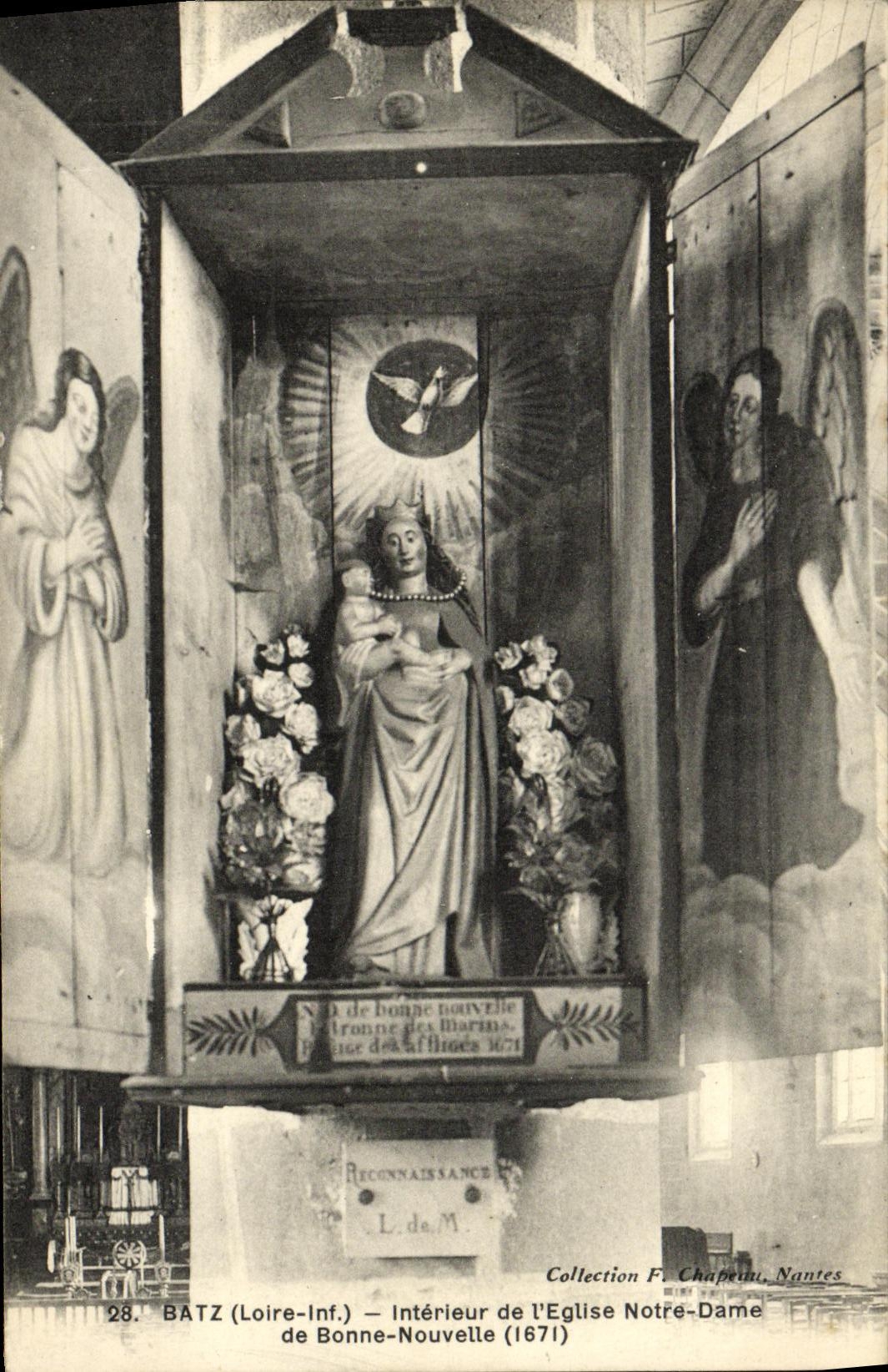 POSTAL Borough De Interior Batz de la VENDIMIA de L iglesia de Notre Dame de las buenas noticias