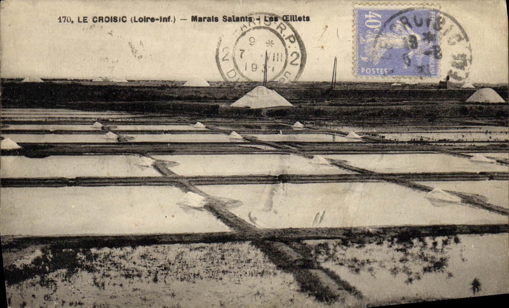 VINTAGE POSTCARD Croisic Salt water Marshes