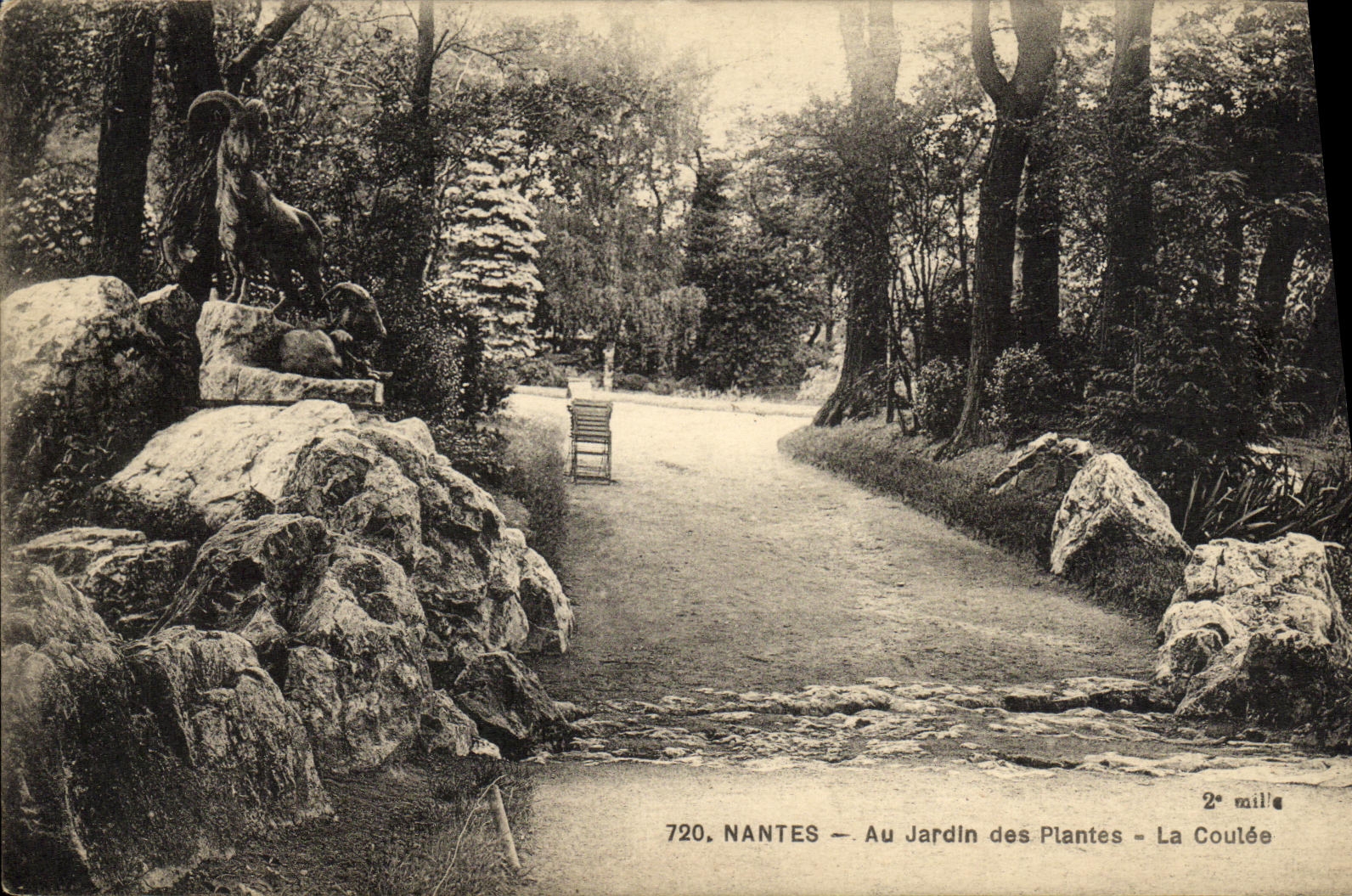 VINTAGE POSTCARD Nantes With the Botanical garden casting