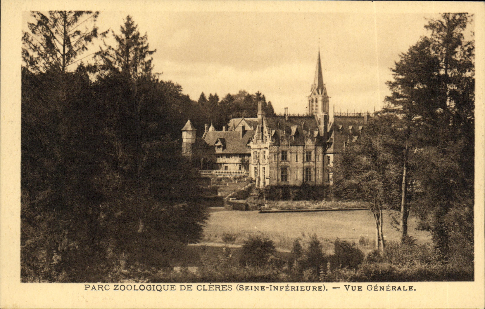 VINTAGE POSTCARD Zoological gardens De Cleres View Zoo