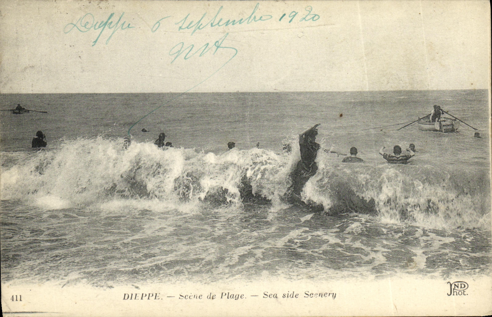 Cig de Dieppe de la POSTAL de la VENDIMIA de la playa