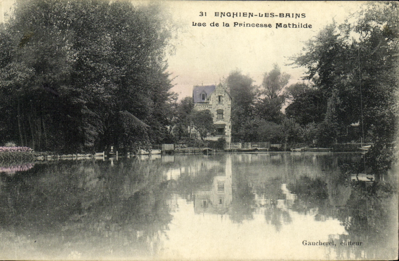 Lago Enghien de la POSTAL de la VENDIMIA les Bains de la princesa de Matilde