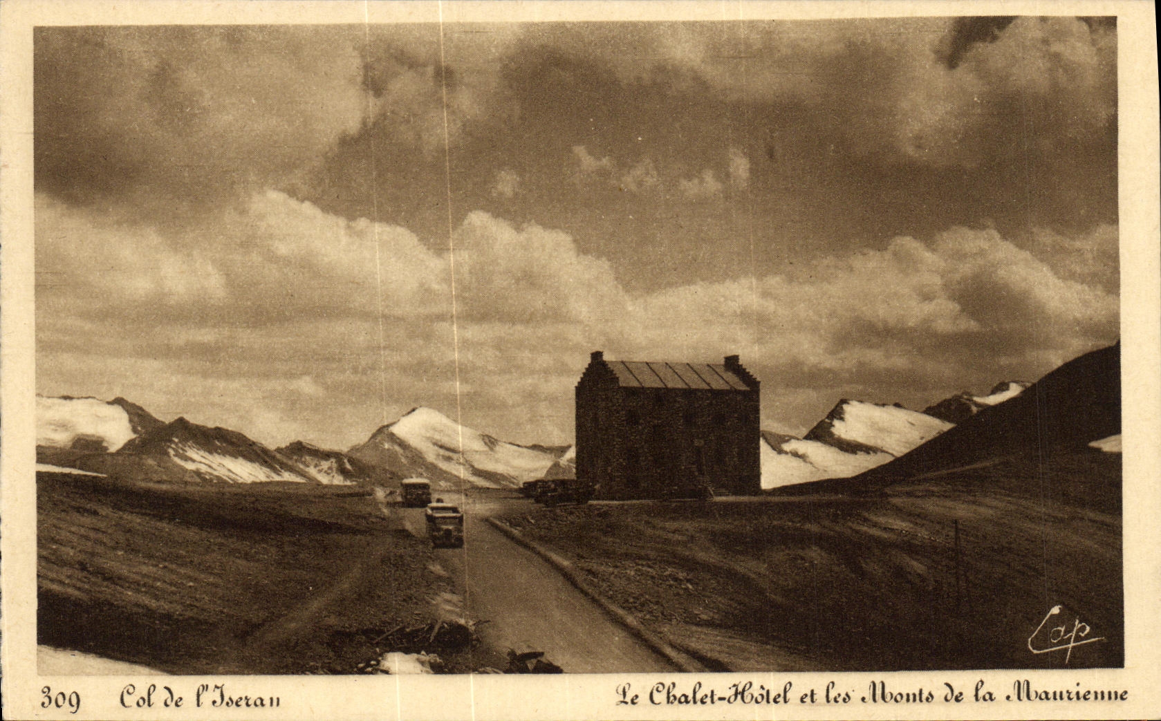 VINTAGE POSTCARD Collar of L Iseran the country cottage hotel and Mounts of Maurienne