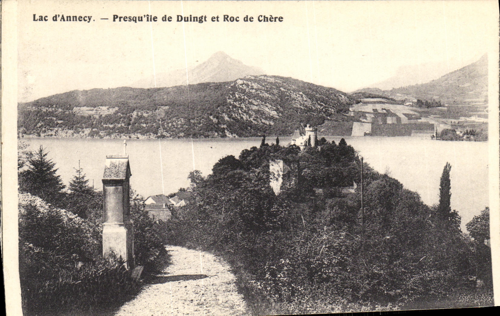 CPA Lac d Annecy Presqu ile de Duingt et Roc de Chere