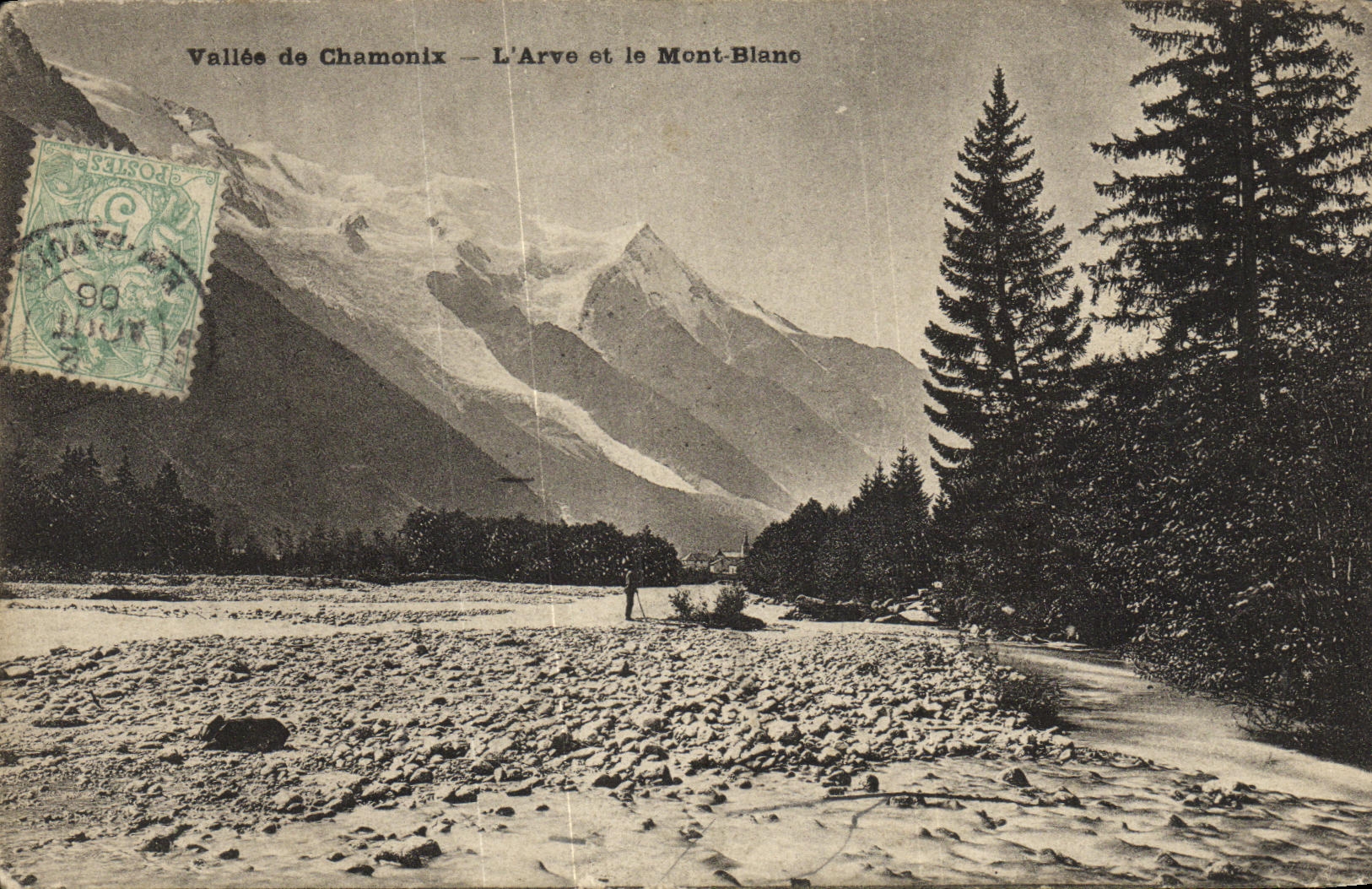 VINTAGE POSTCARD Chamonix Valley of L Arve and Mont Blanc