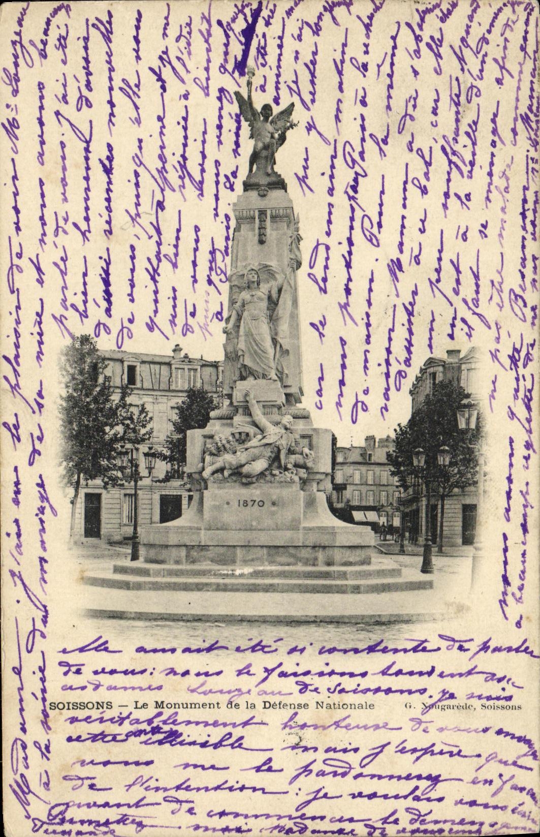 CPA Soissons Le Monument de la Detense Nationale Militaria