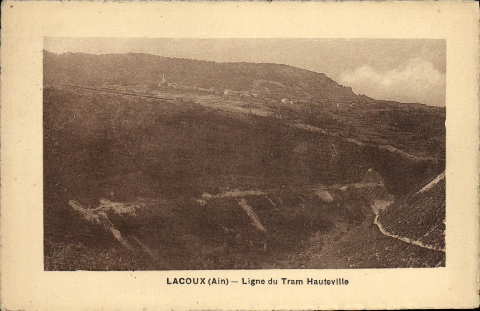 VINTAGE POSTCARD Lacoux Line of the Hauteville Tram