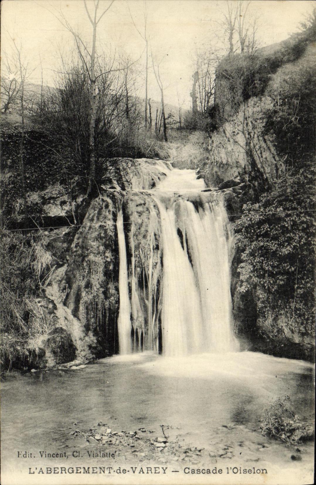 VINTAGE POSTCARD L Abergement de Varey Cascades L Oiselon