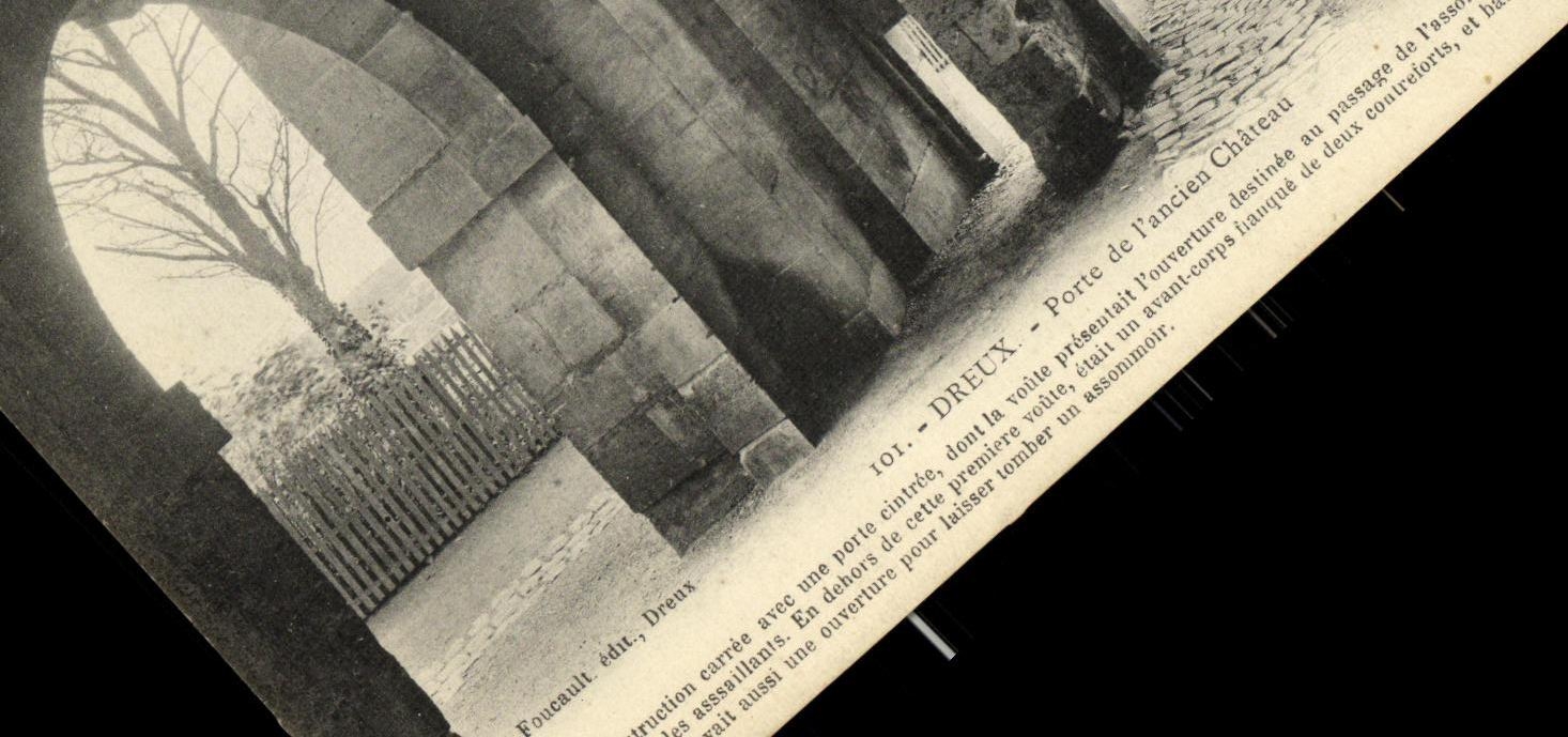 La POSTAL Dreux de la VENDIMIA lleva L castillo viejo