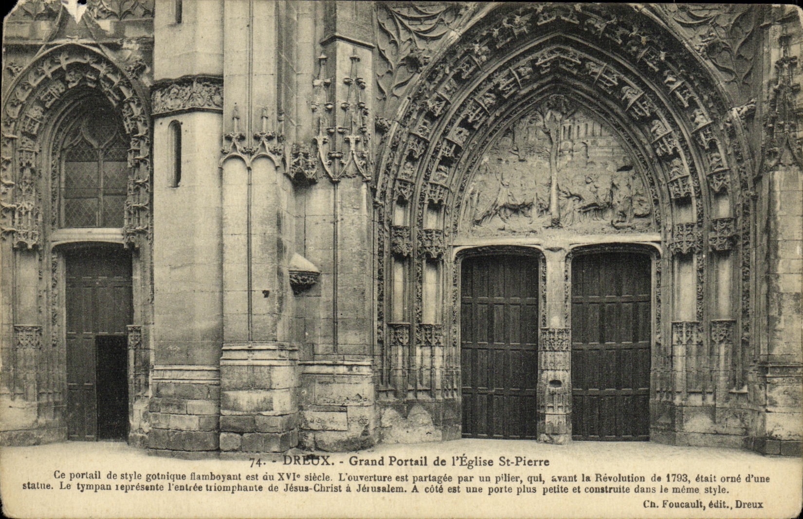 Puerta grande de Dreux de la POSTAL de la VENDIMIA de L St Pedro de la iglesia