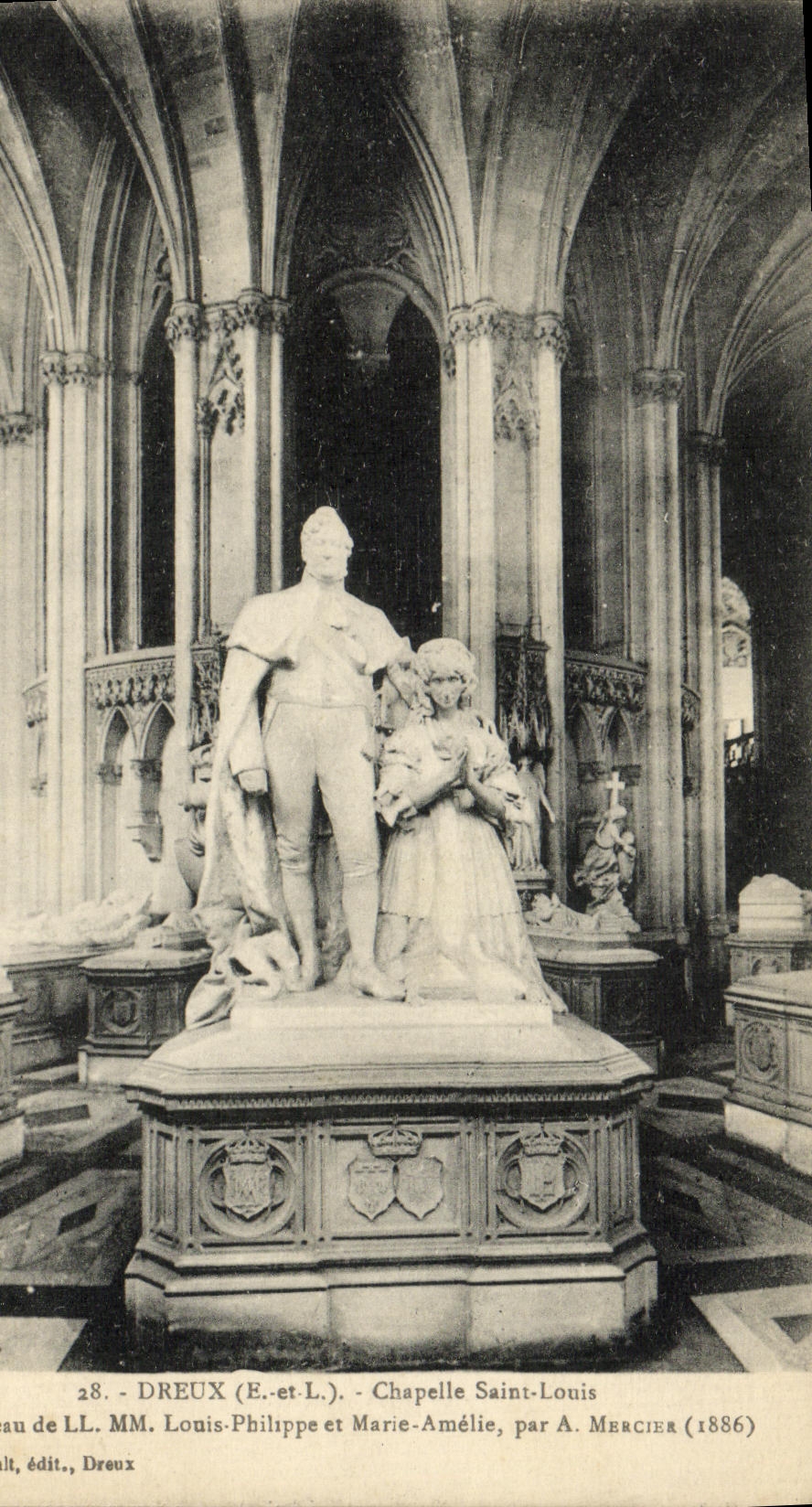 Tumba de Dreux La Chapelle St  Louis de la POSTAL de la VENDIMIA de Louis Felipe y de Marie Amelie