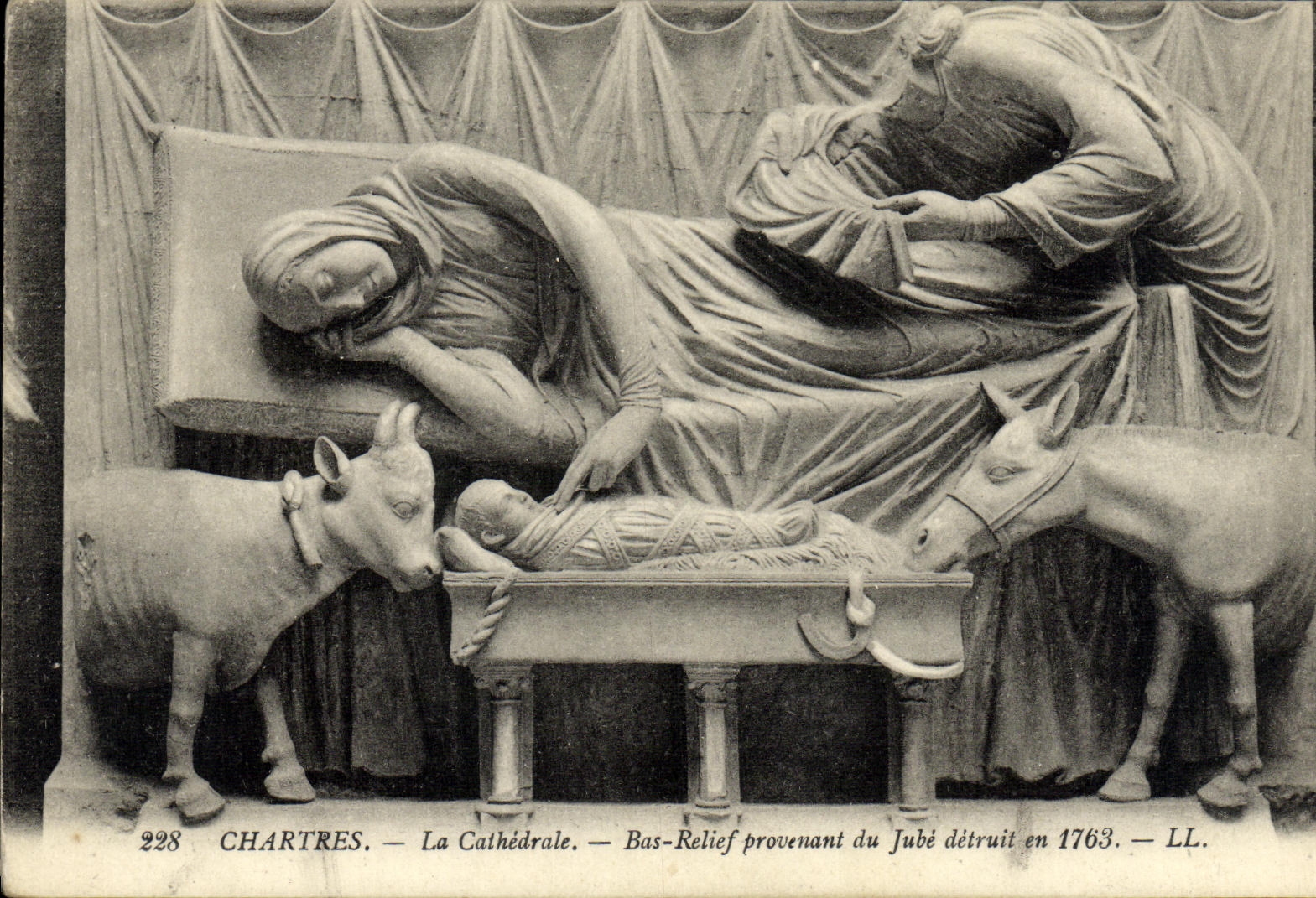 CPA Cathedrale de Chartres Bas Relief Provenant du Jube detruit en 1763