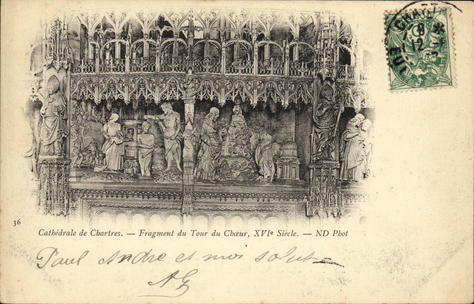 CPA Chartres Fragment du Tour du choeur 