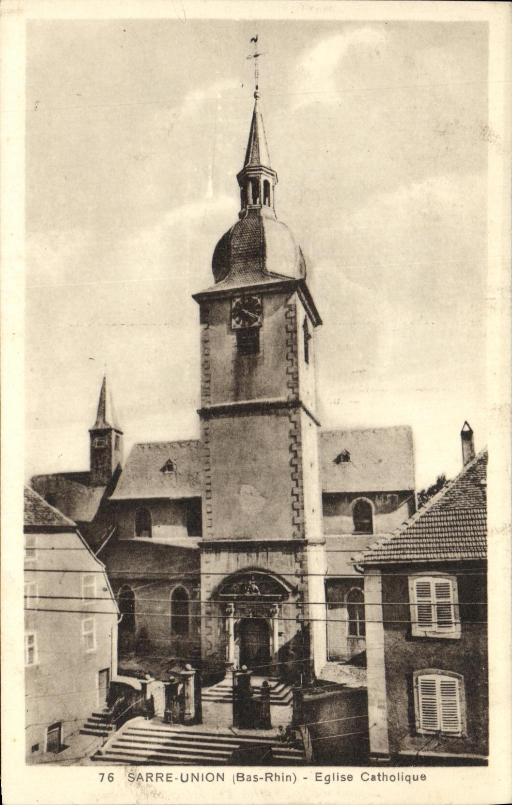 VINTAGE POSTCARD the Saar Union Catholic church