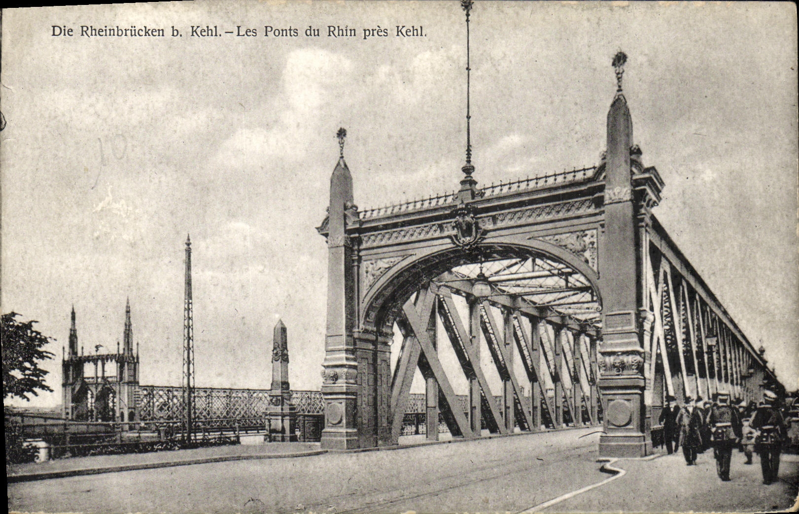 VINTAGE POSTCARD Die Rheinbrucken B Kehl Bridges of the Rhine close Kehl