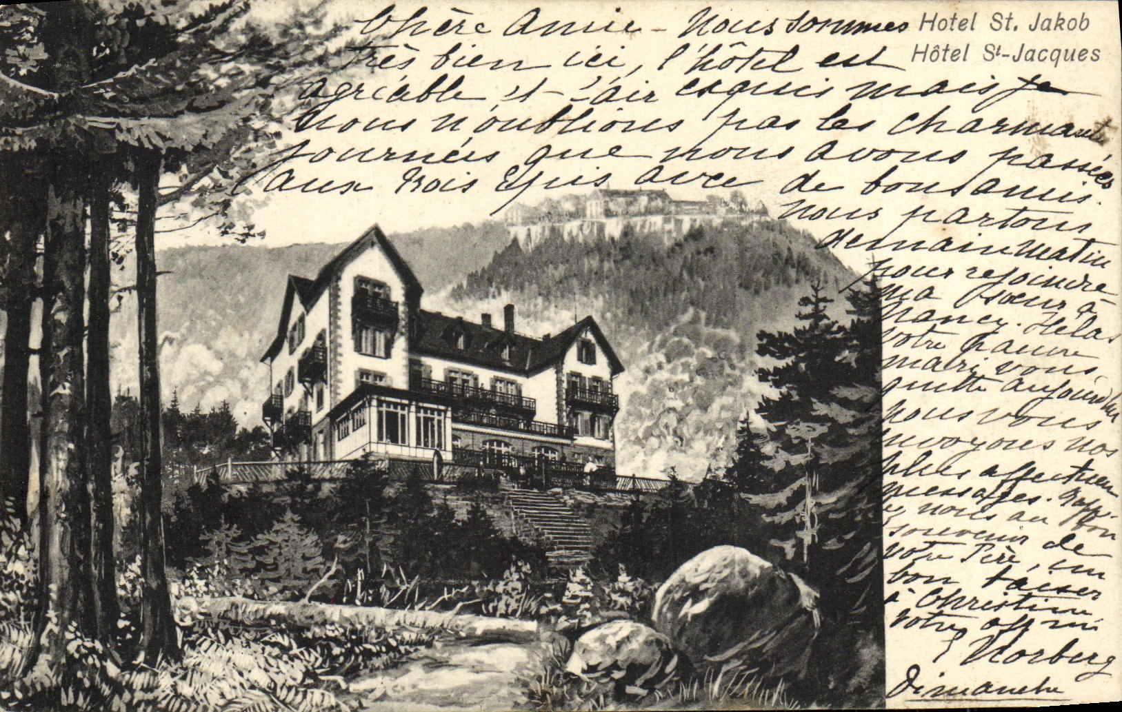 VINTAGE POSTCARD Hotel St Jacques