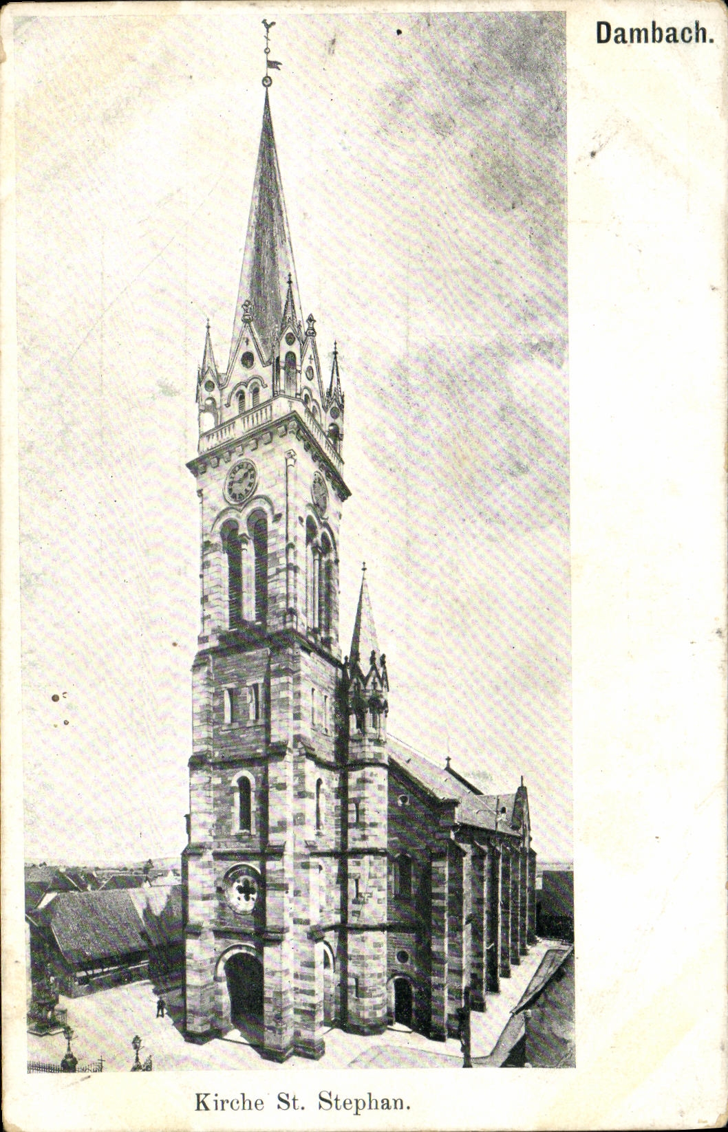 VINTAGE POSTCARD Dambach Kirche St Stephan