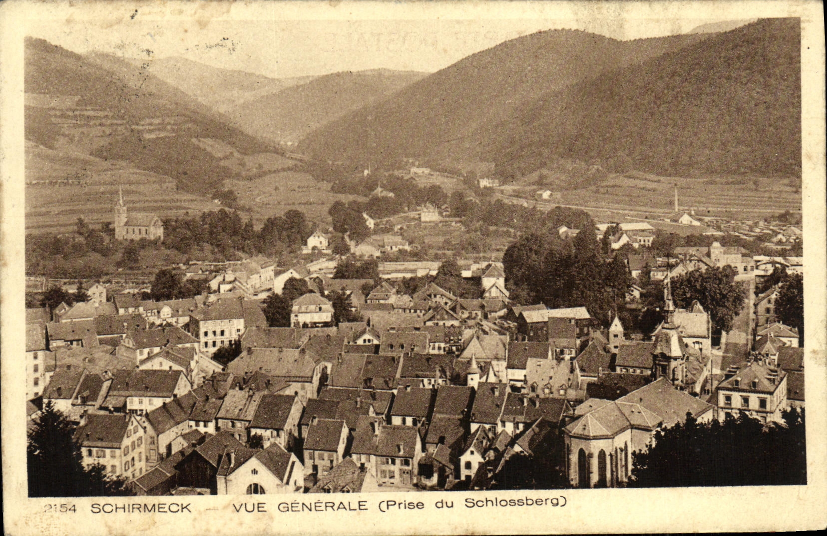 VINTAGE POSTCARD Schirmeck View Seen from of Schlossberg