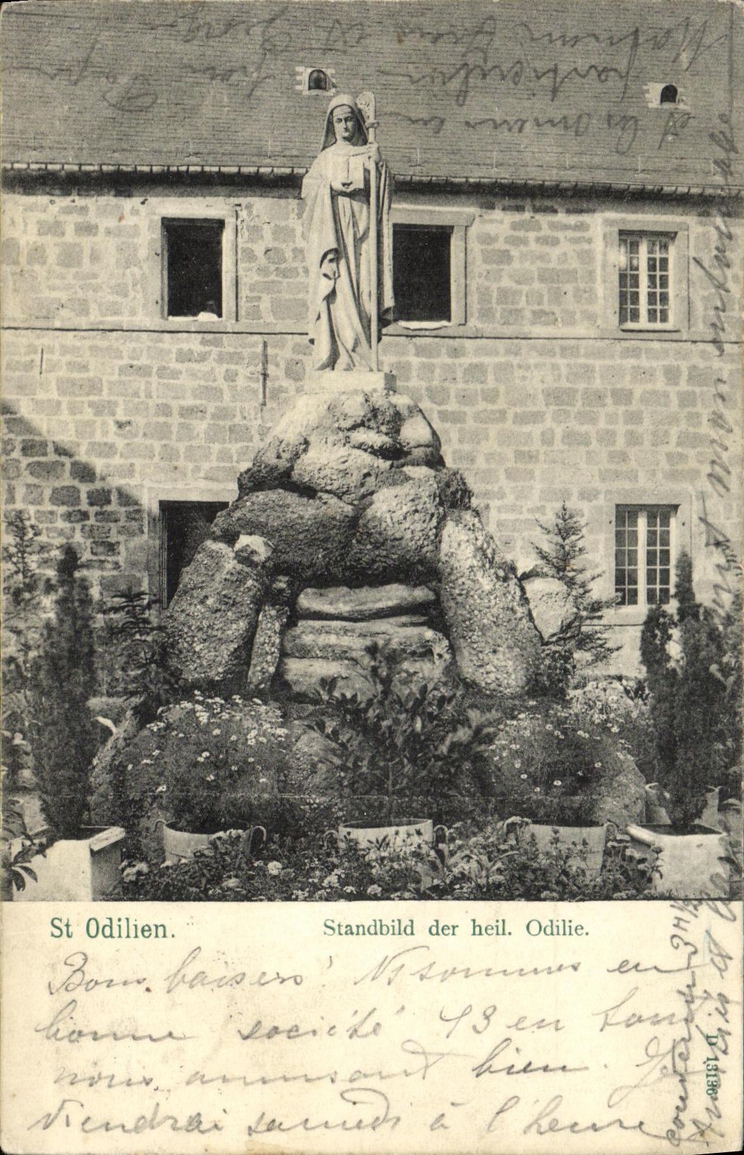 CPA St Odilien Standbild der heil Odilie