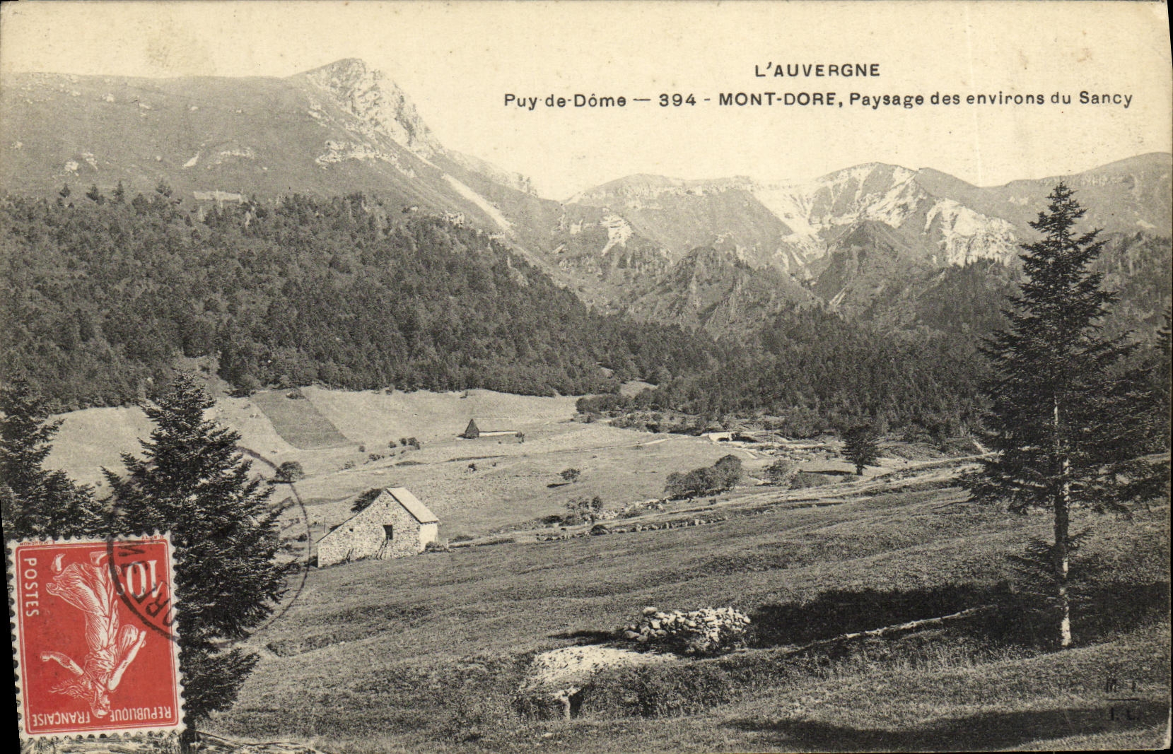 VINTAGE POSTCARD the Mount Gilds Puy de Dome Landscape of the surroundings of Sancy