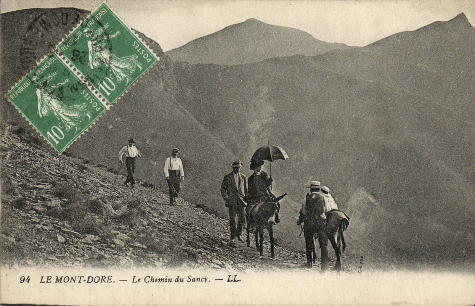VINTAGE POSTCARD the Mount Gilds the Way of Sancy Ane Mule