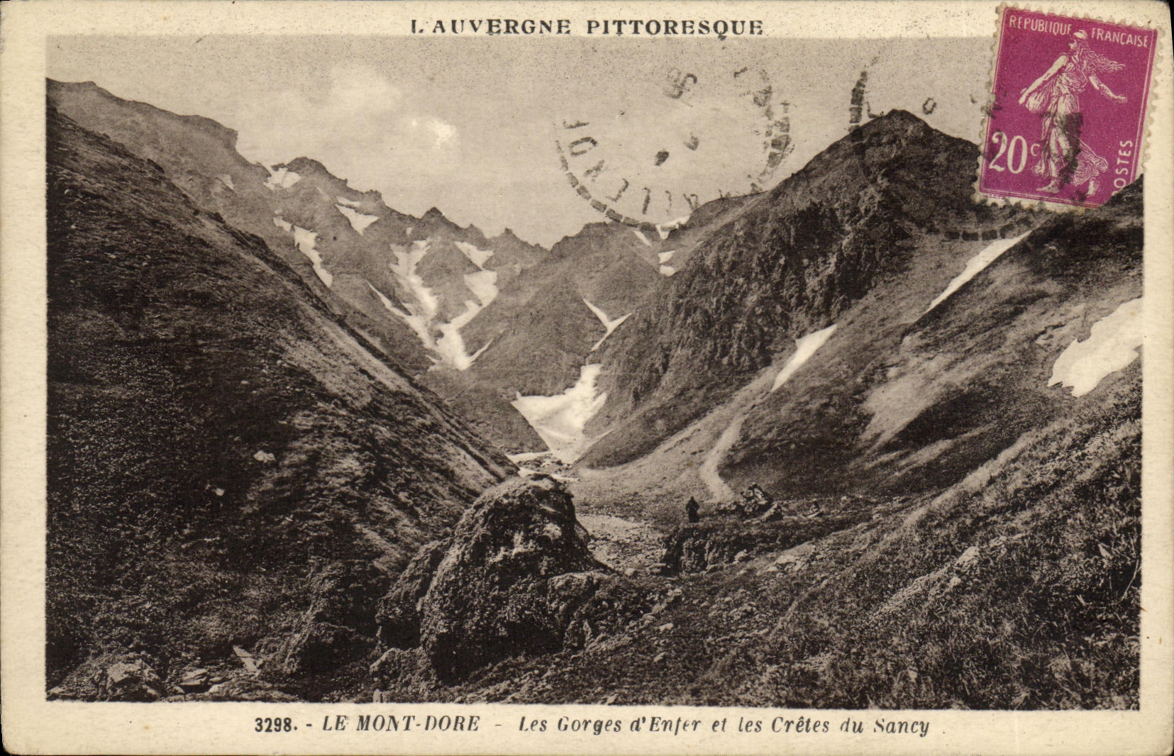 VINTAGE POSTCARD the Mount Gilds the Falls D Enfer and the Peaks of Sancy