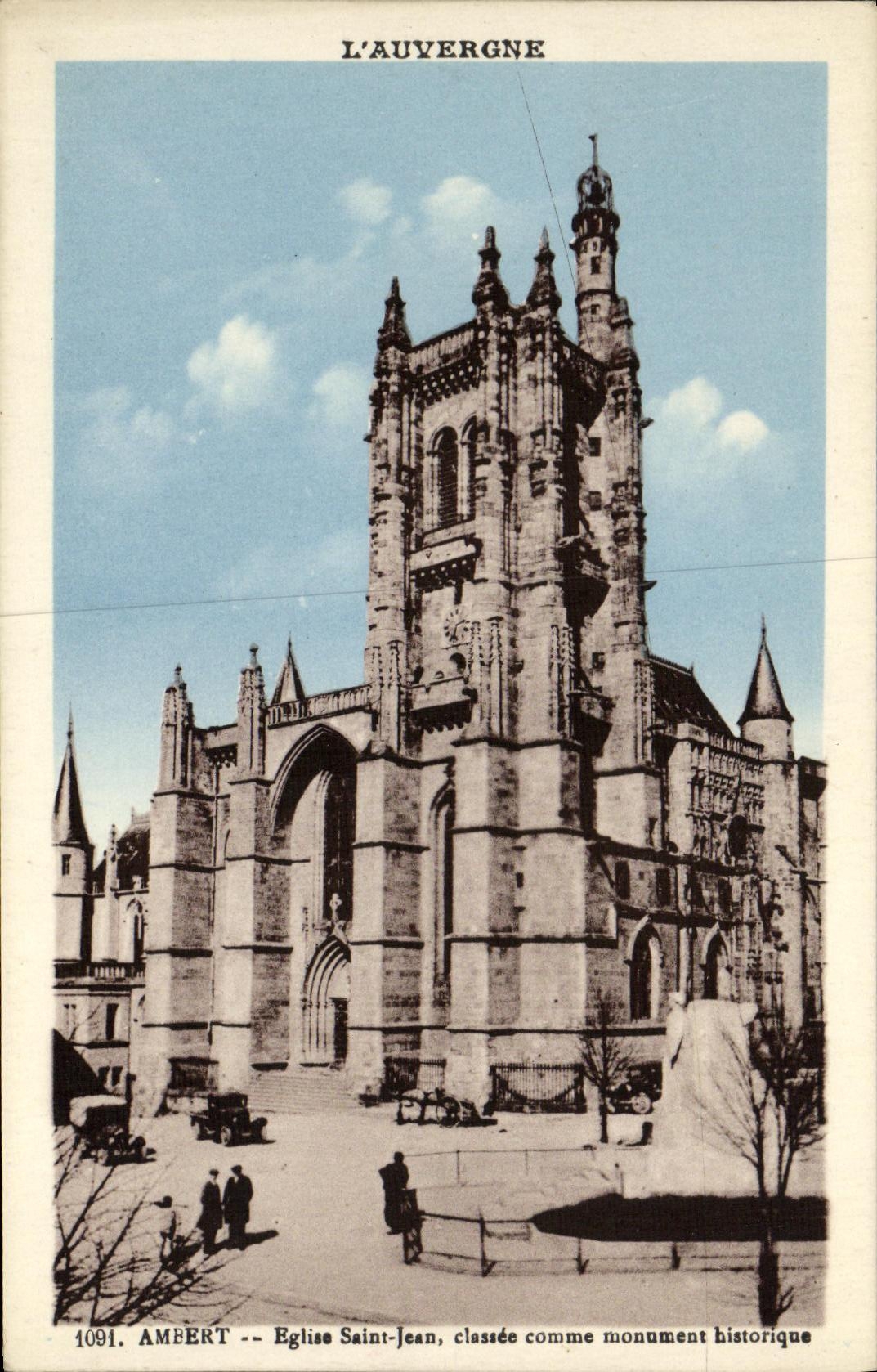 VINTAGE POSTCARD L Auvergne Ambert Church Jean Saint
