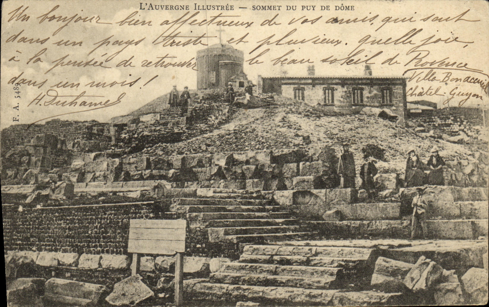 VINTAGE POSTCARD L Illustrated Auvergne Summit Of Puy De Dome